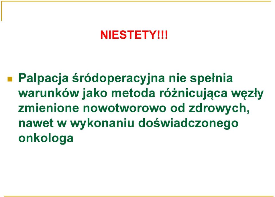 warunków jako metoda różnicująca węzły