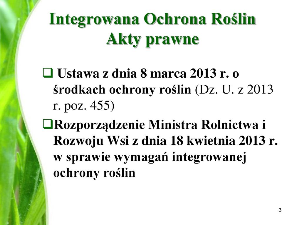 455) Rozporządzenie Ministra Rolnictwa i Rozwoju Wsi z dnia