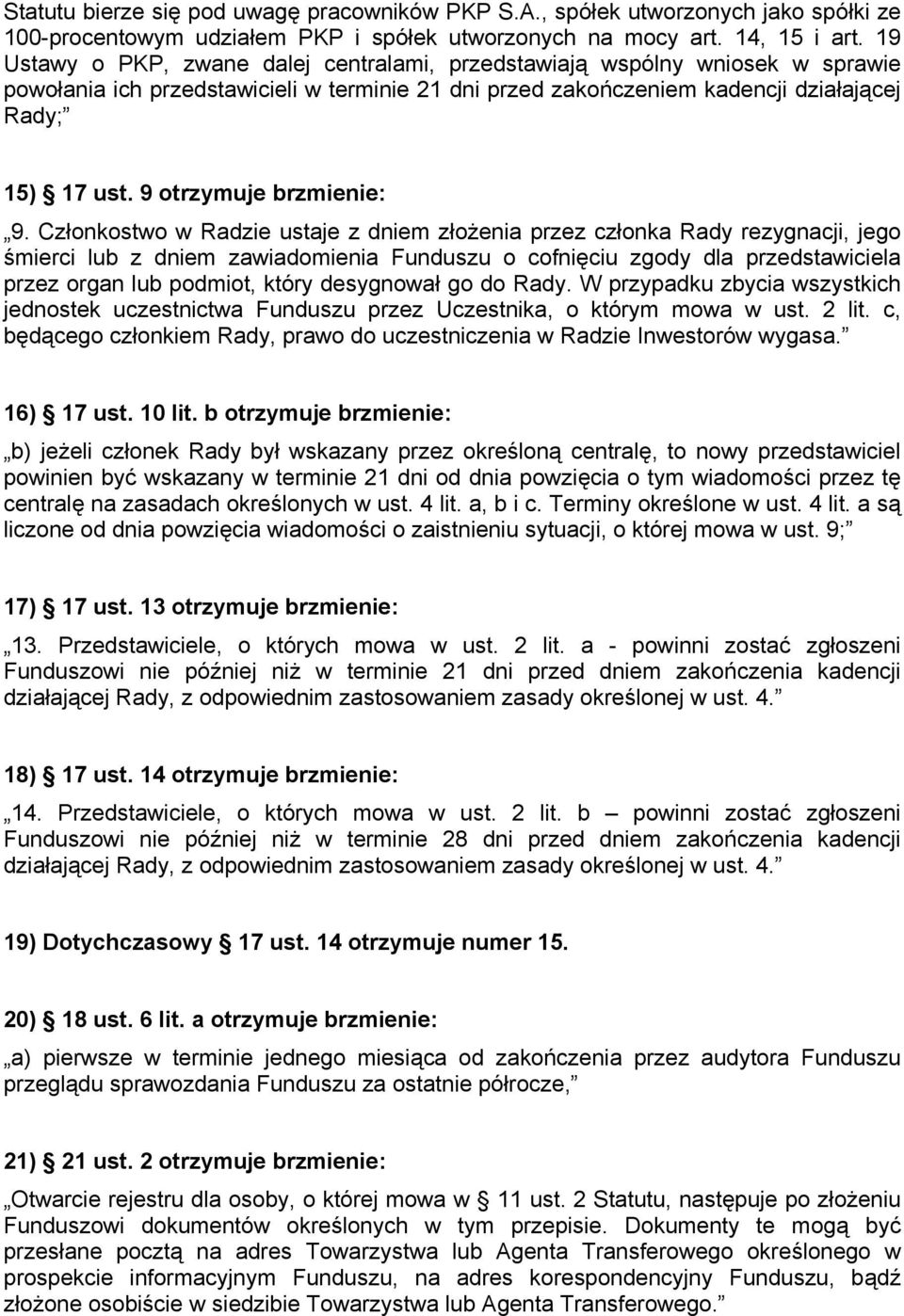 9 otrzymuje brzmienie: 9.