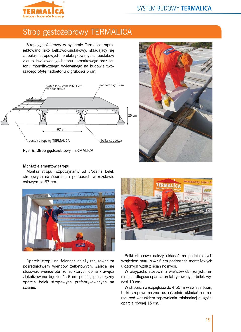 5cm 25 cm 67 cm pustak stropowy TERMALICA belka stropowa Rys. 9.