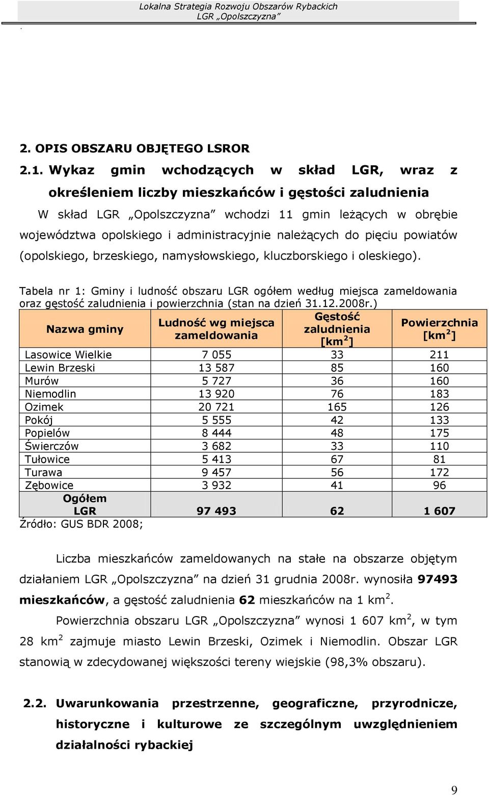 należących do pięciu powiatów (opolskiego, brzeskiego, namysłowskiego, kluczborskiego i oleskiego).