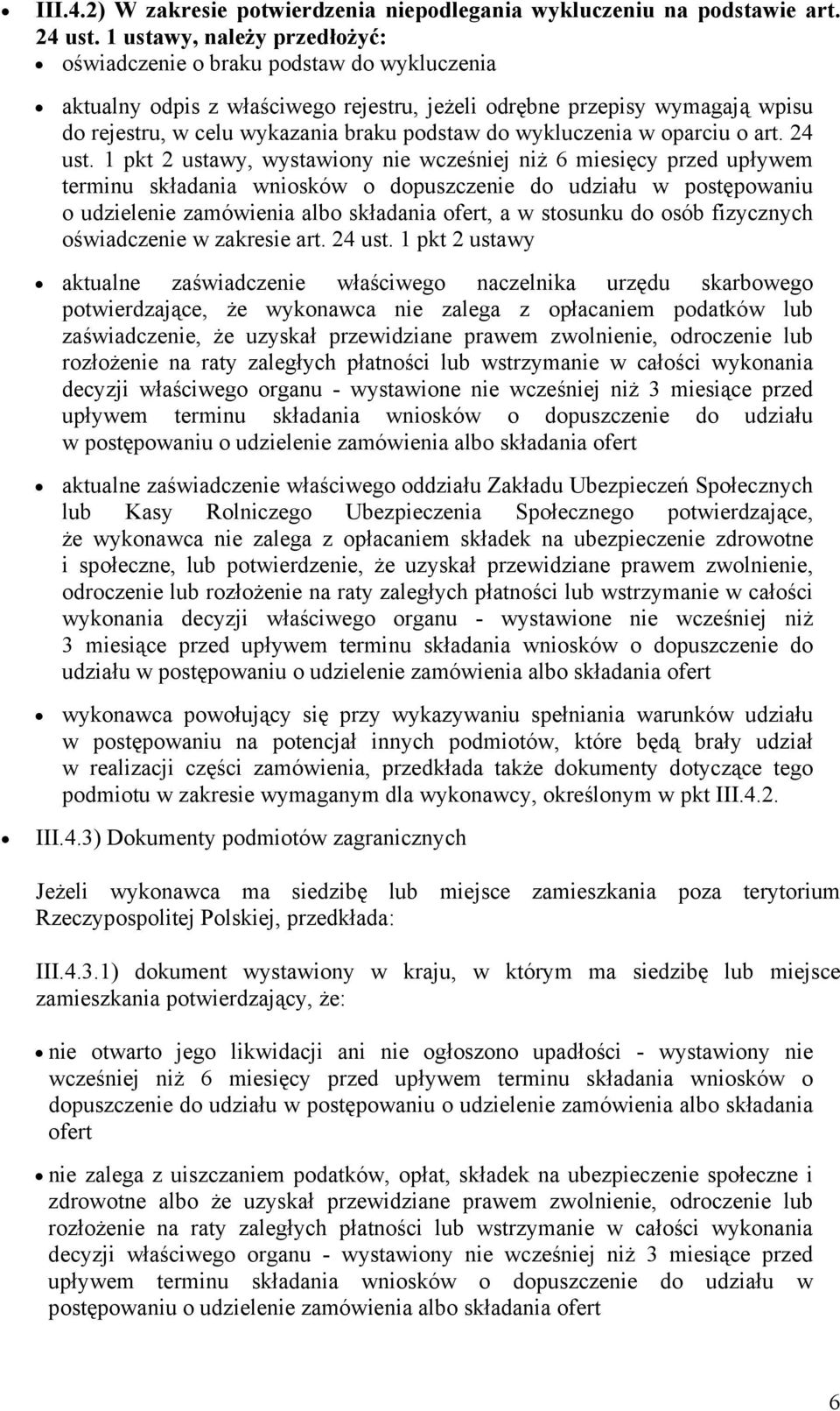 wykluczenia w oparciu o art. 24 ust.