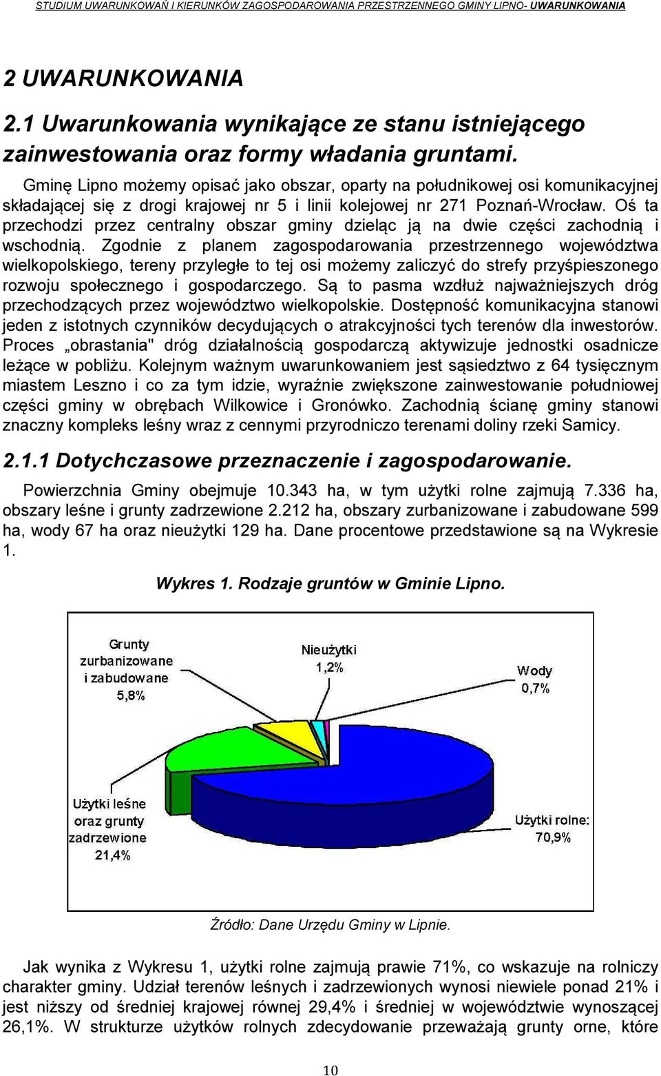 Oś ta przechodzi przez centralny obszar gminy dzieląc ją na dwie części zachodnią i wschodnią.