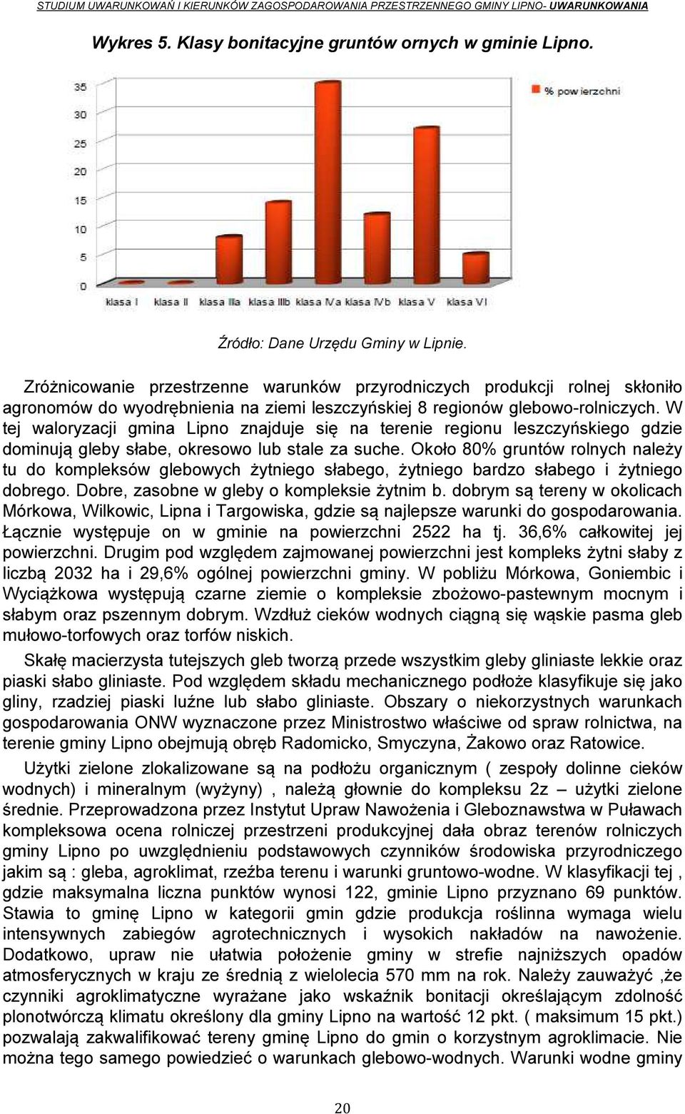 W tej waloryzacji gmina Lipno znajduje się na terenie regionu leszczyńskiego gdzie dominują gleby słabe, okresowo lub stale za suche.