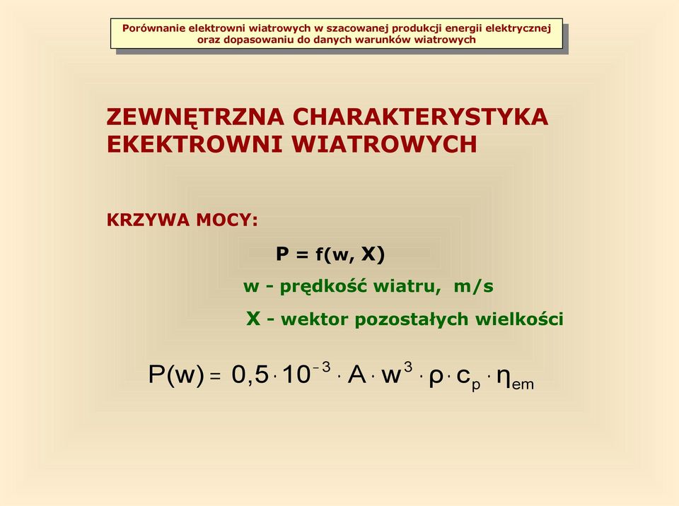 prędkość wiatru, m/s X - wektor