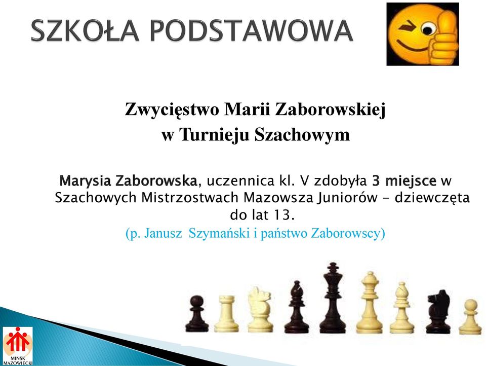 V zdobyła 3 miejsce w Szachowych Mistrzostwach