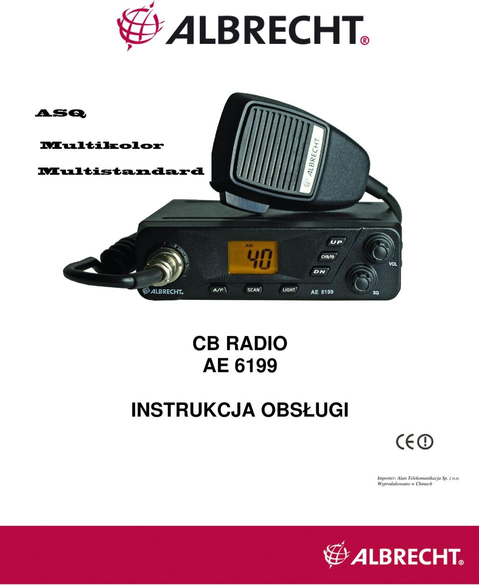 CB RADIO AE 6199 INSTRUKCJA OBSŁUGI - PDF Darmowe pobieranie