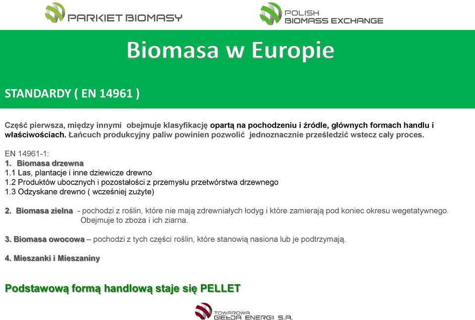 2 Produktów ubocznych i pozostałości z przemysłu przetwórstwa drzewnego 1.3 Odzyskane drewno ( wcześniej zużyte) 2.
