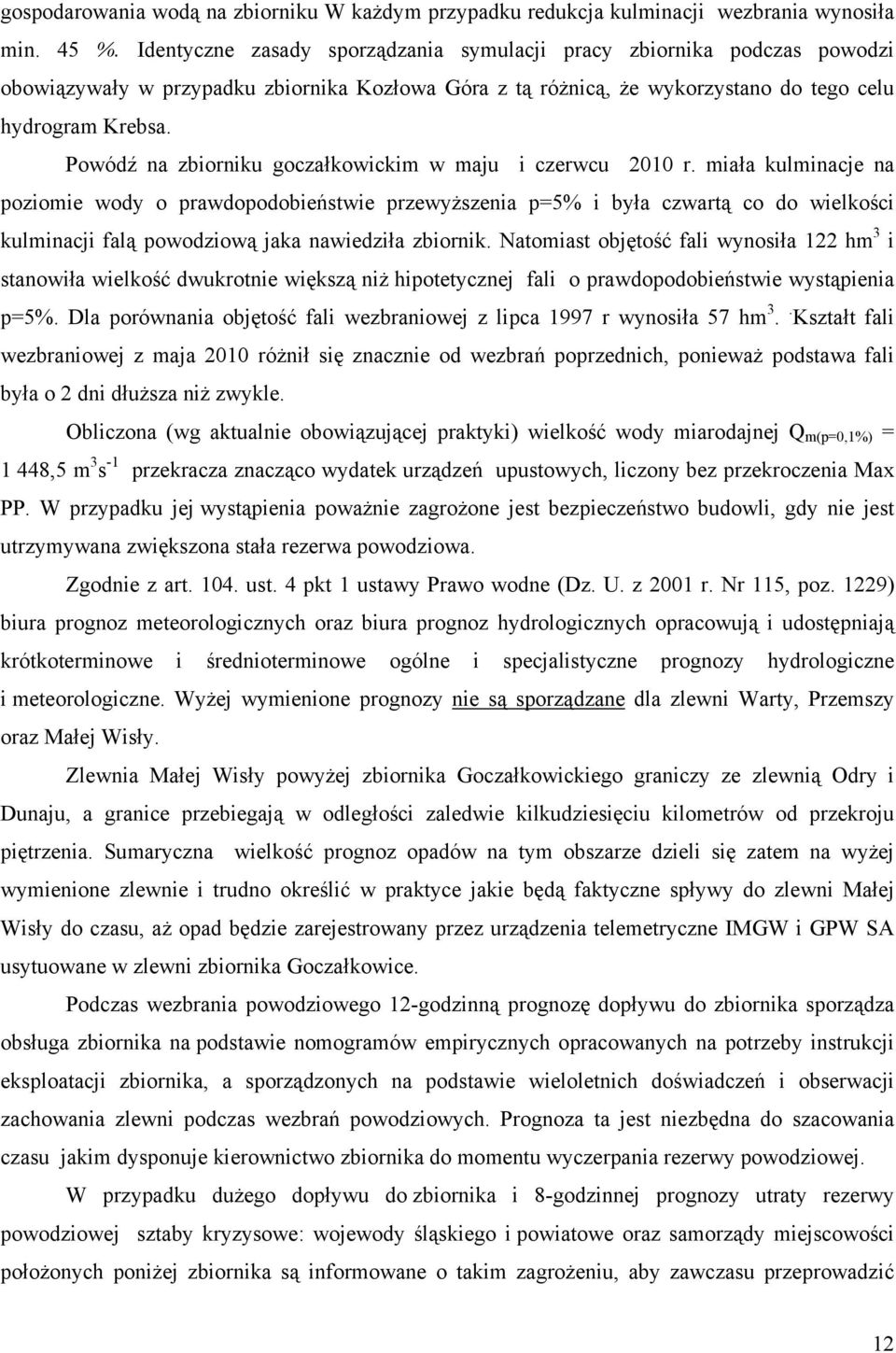 Powódź na zbiorniku goczałkowickim w maju i czerwcu 2010 r.