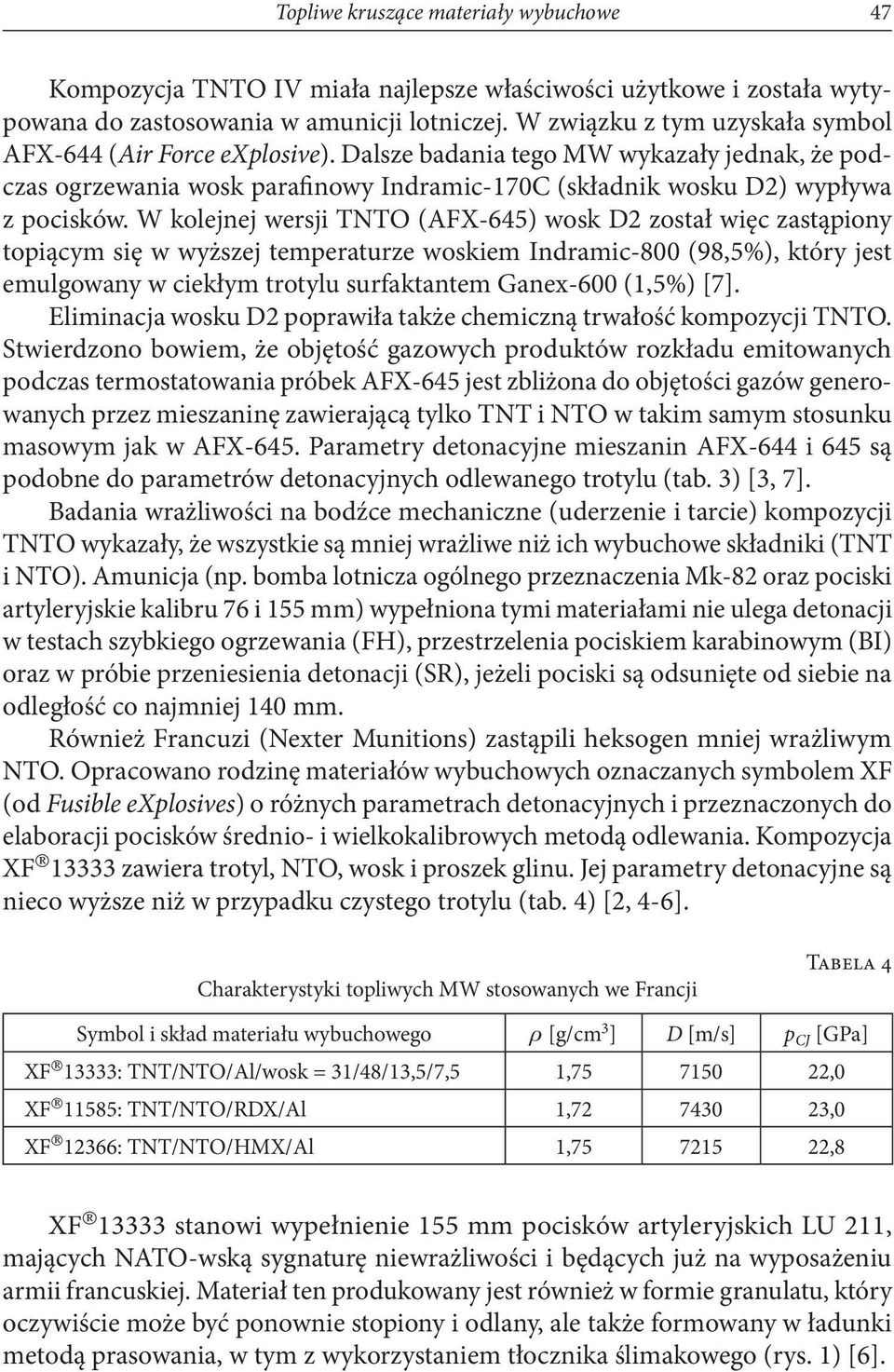 W kolejnej wersji TNTO (AFX-645) wosk D2 został więc zastąpiony topiącym się w wyższej temperaturze woskiem Indramic-800 (98,5%), który jest emulgowany w ciekłym trotylu surfaktantem Ganex-600 (1,5%)