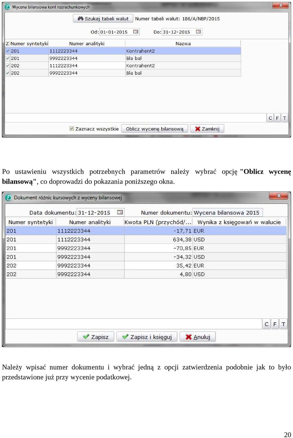 okna. Należy wpisać numer dokumentu i wybrać jedną z opcji