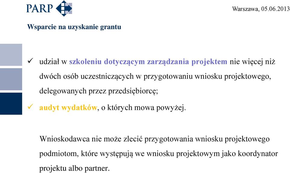 audyt wydatków, o których mowa powyżej.