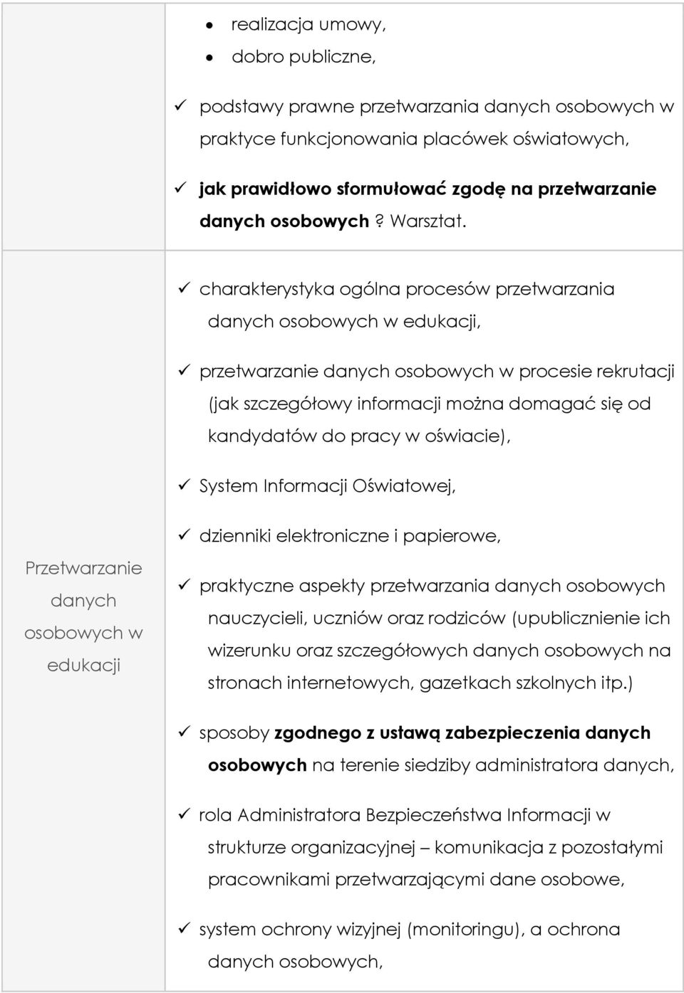 Oświatowej, dzienniki elektroniczne i papierowe, Przetwarzanie w edukacji praktyczne aspekty przetwarzania nauczycieli, uczniów oraz rodziców (upublicznienie ich wizerunku oraz szczegółowych na