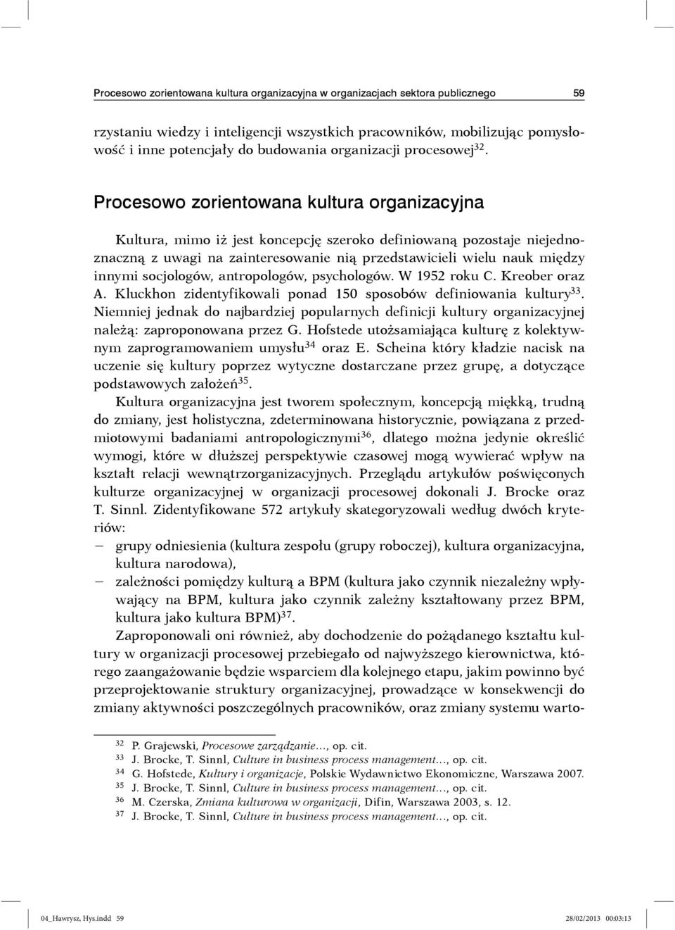 Procesowo Zorientowana Kultura Organizacyjna W Organizacjach Sektora ...