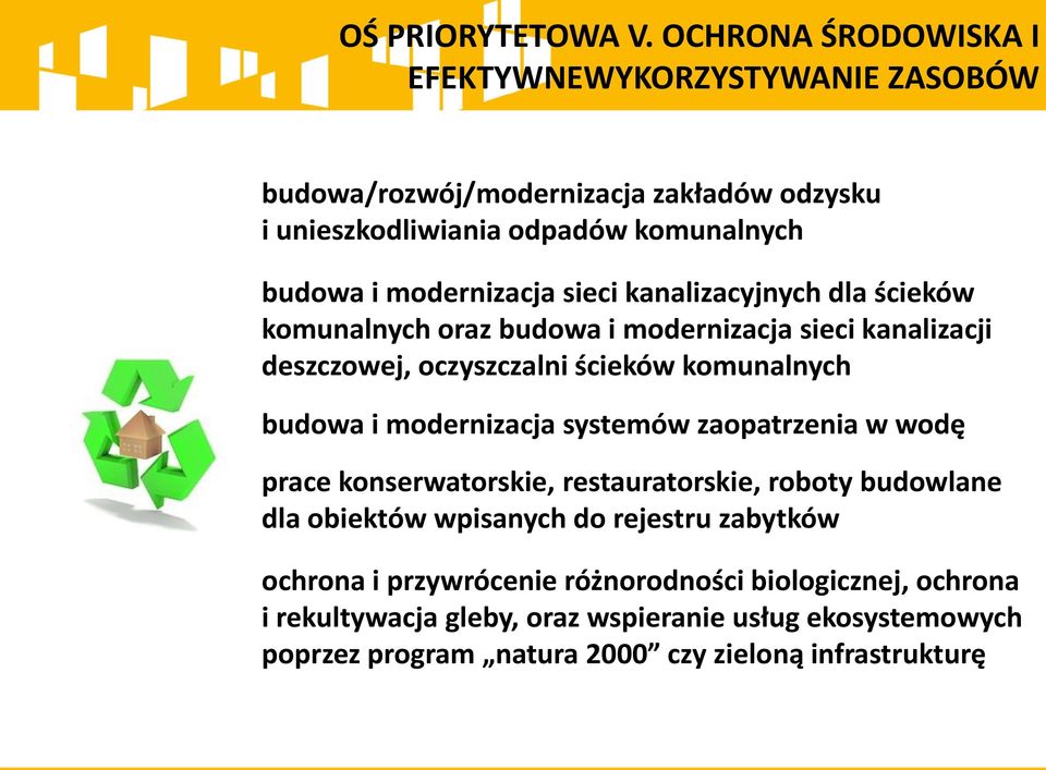 sieci kanalizacyjnych dla ścieków komunalnych oraz budowa i modernizacja sieci kanalizacji deszczowej, oczyszczalni ścieków komunalnych budowa i modernizacja