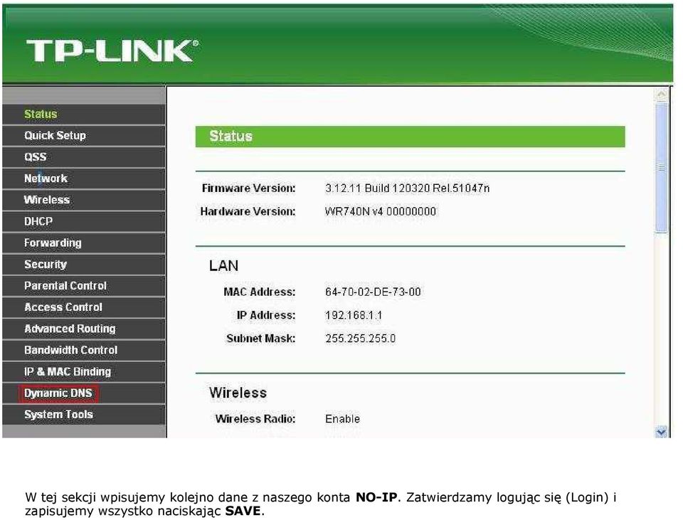 Zatwierdzamy logując się (Login)