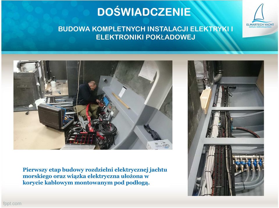rozdzielni elektrycznej jachtu morskiego oraz wiązka
