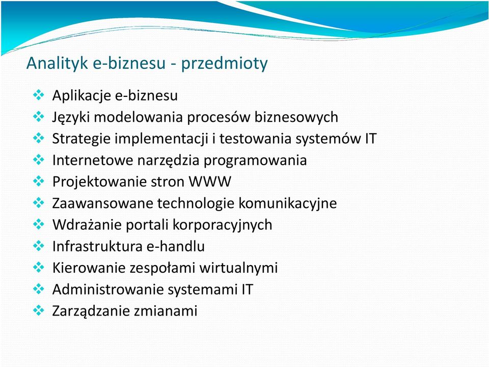 Projektowanie stron WWW Zaawansowane technologie komunikacyjne Wdrażanie portali