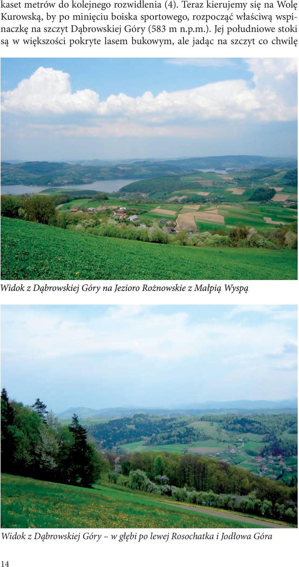 właściwą wspinaczkę na szczyt Dąbrowskiej Góry (583 m n.p.m.).