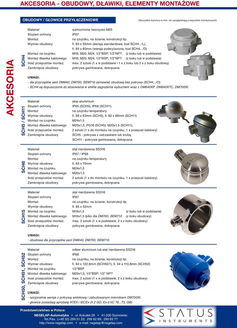 ../D) na czujniku M16; M2; M24; 1/2 BSP; 1/2 NPT (z boku lub w podstawie) dławika kablowego M16; M2; M24; 1/2 BSP; 1/2 NPT (z boku lub w podstawie) Ilość przepustów montaż. max.