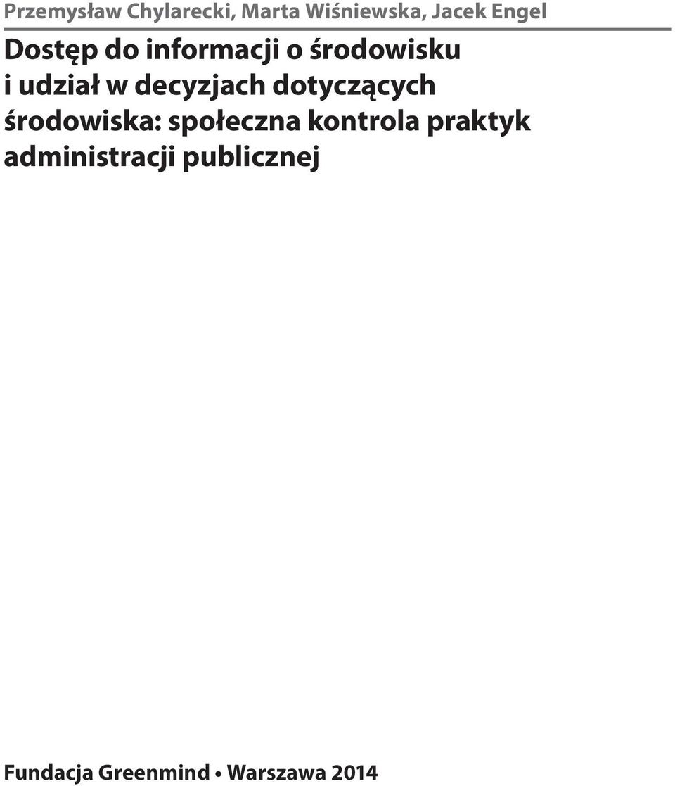 decyzjach dotyczących środowiska: społeczna kontrola