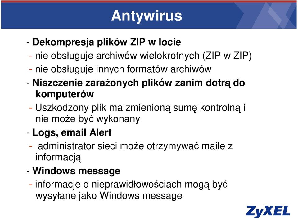 plik ma zmienioną sumę kontrolną i nie może być wykonany - Logs, email Alert - administrator sieci może