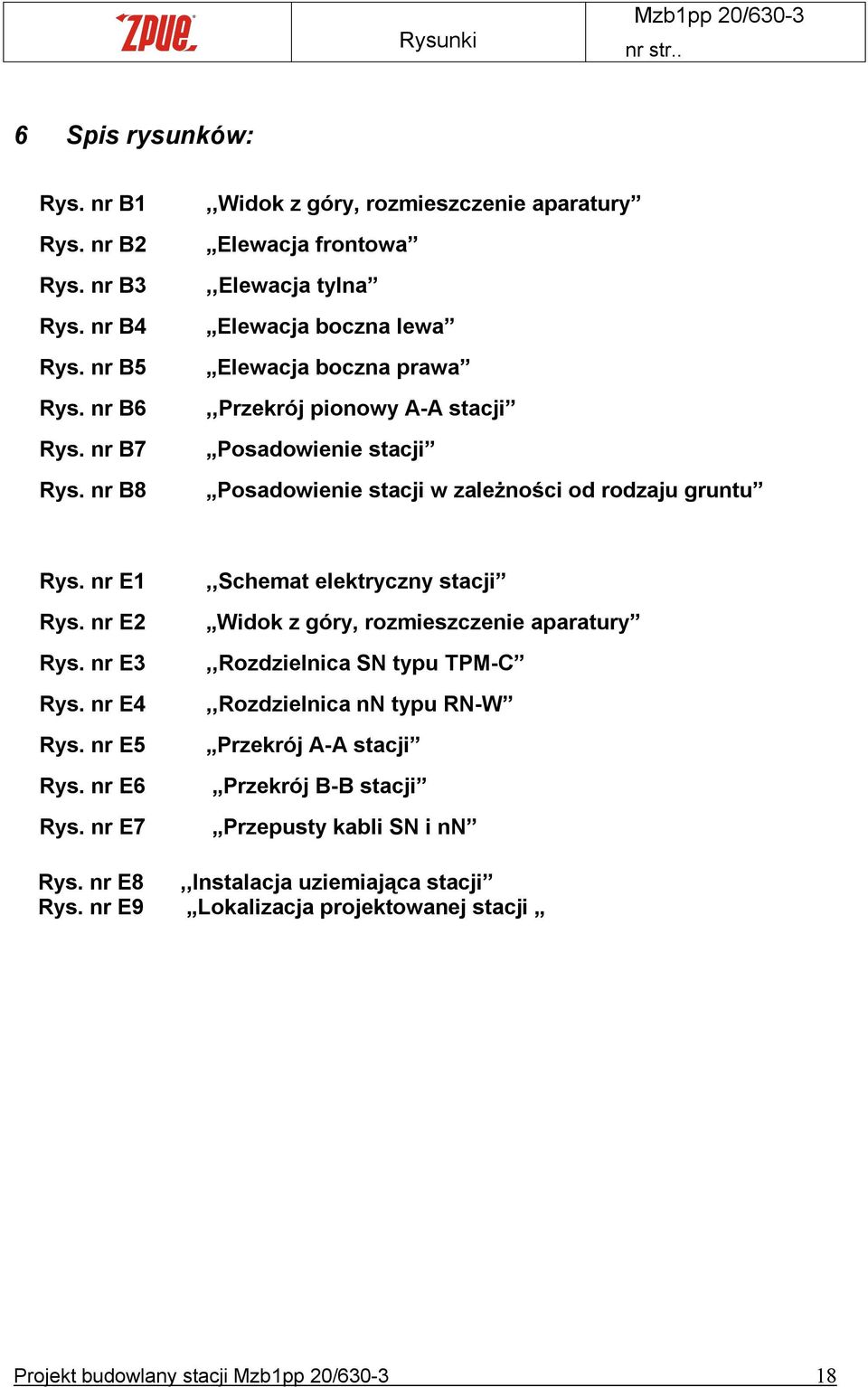 Posadowienie stacji w zależności od rodzaju gruntu Rys. nr E1 Rys. nr E2 Rys. nr E3 Rys. nr E4 Rys. nr E5 Rys. nr E6 Rys.