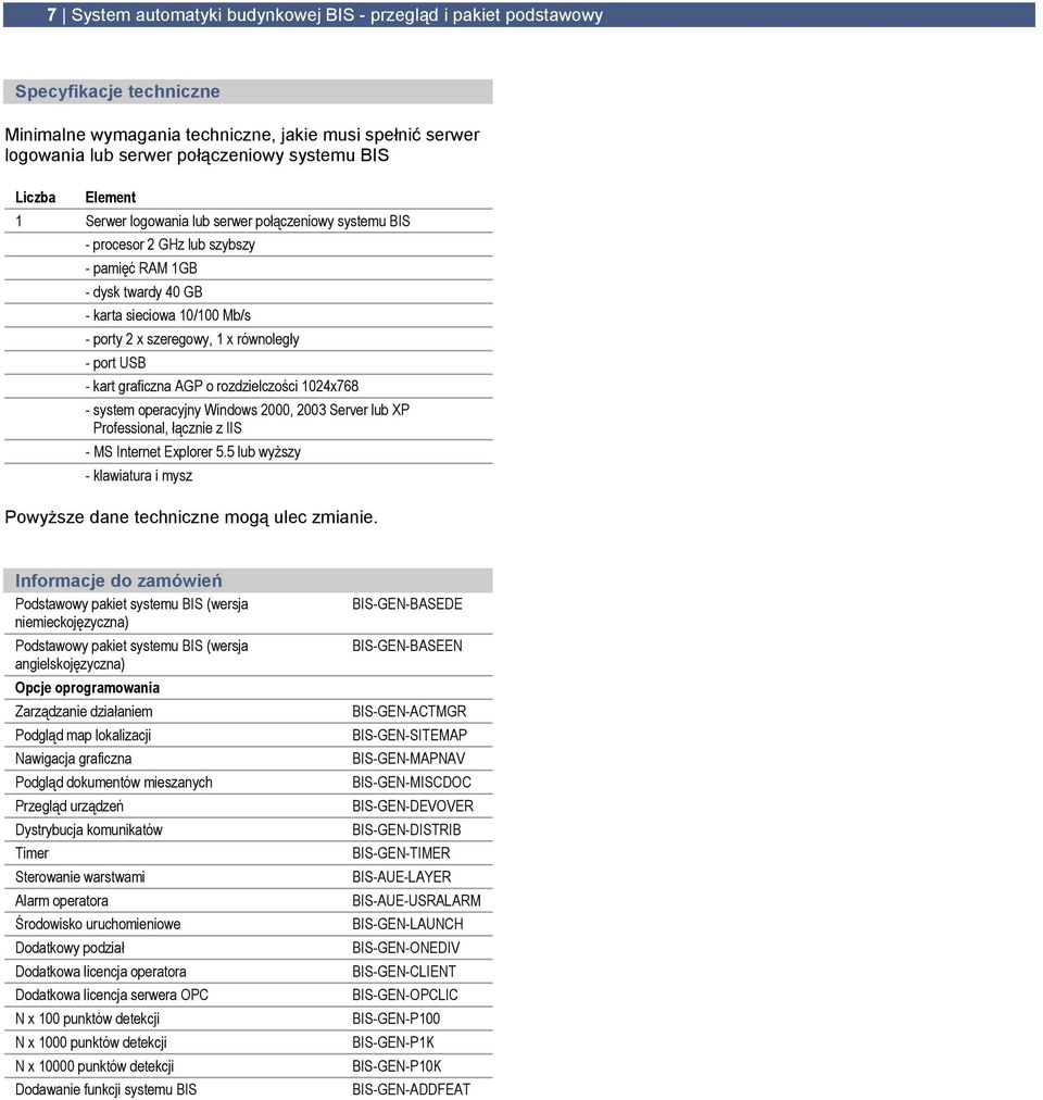 równoległy - port USB - kart graficzna AGP o rozdzielczości 1024x768 - system operacyjny Windows 2000, 2003 Server lub XP Professional, łącznie z IIS - MS Internet Explorer 5.