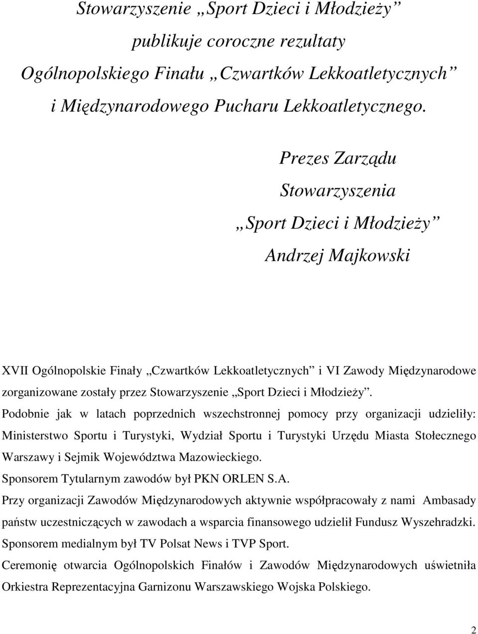 Sport Dzieci i Młodzieży.