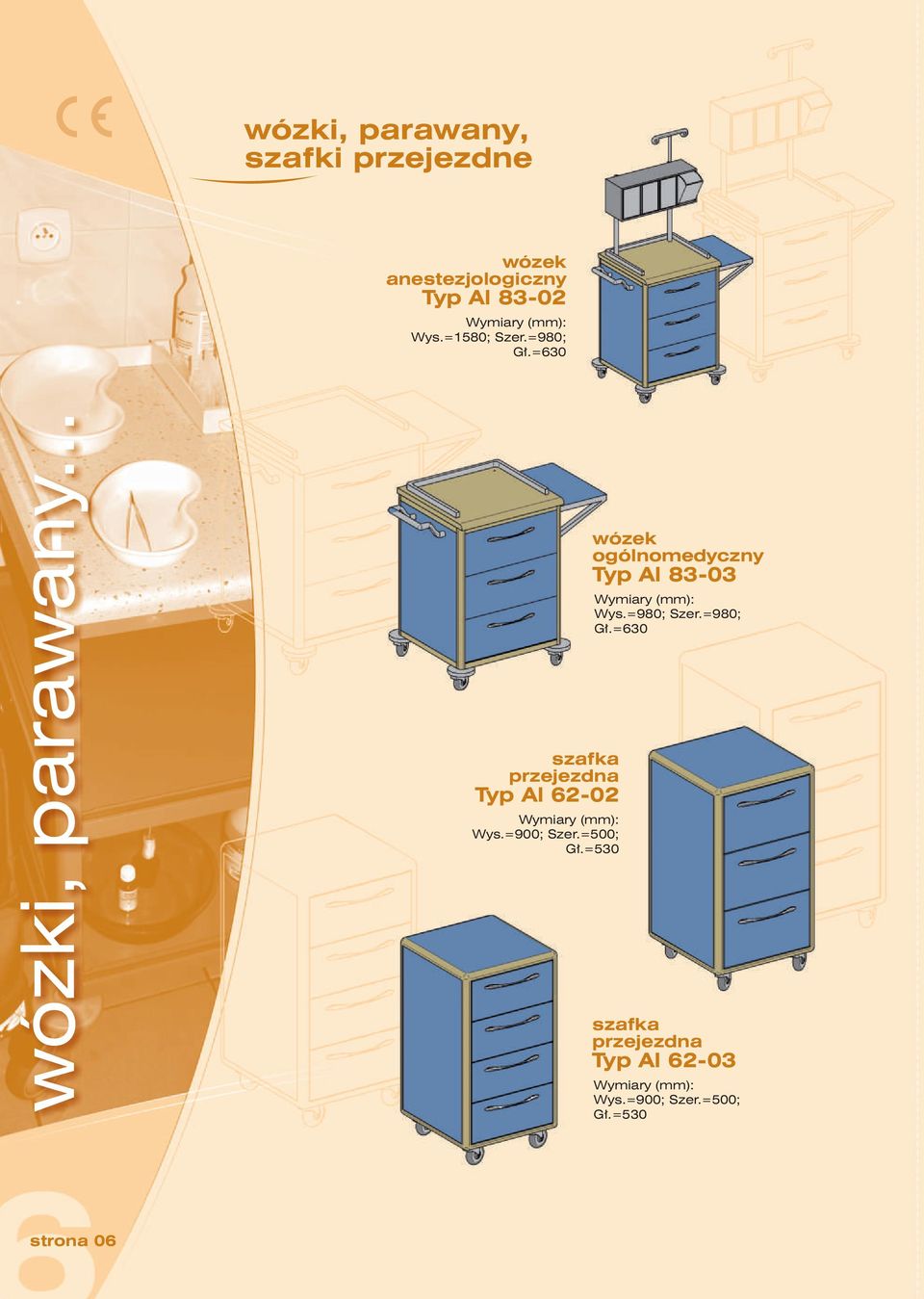 .. szafka przejezdna Typ Al 62-02 Wys.=900; Szer.