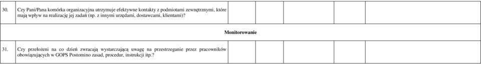 z innymi urzędami, dostawcami, klientami)? Monitorowanie 31.