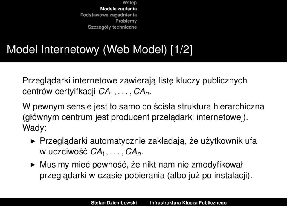 W pewnym sensie jest to samo co ścisła struktura hierarchiczna (głównym centrum jest producent przeladarki