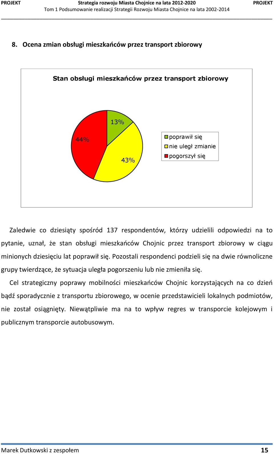 Pozostali respondenci podzieli się na dwie równoliczne grupy twierdzące, że sytuacja uległa pogorszeniu lub nie zmieniła się.