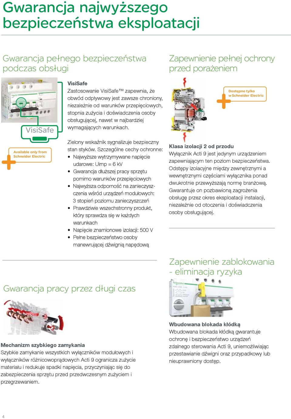 warunkach. Zielony wskaźnik sygnalizuje bezpieczny stan styków.