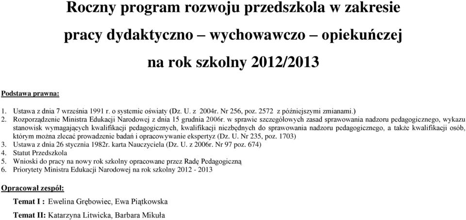 w sprawie szczegółowych zasad sprawowania nadzoru pedagogicznego, wykazu stanowisk wymagających kwalifikacji pedagogicznych, kwalifikacji niezbędnych do sprawowania nadzoru pedagogicznego, a także