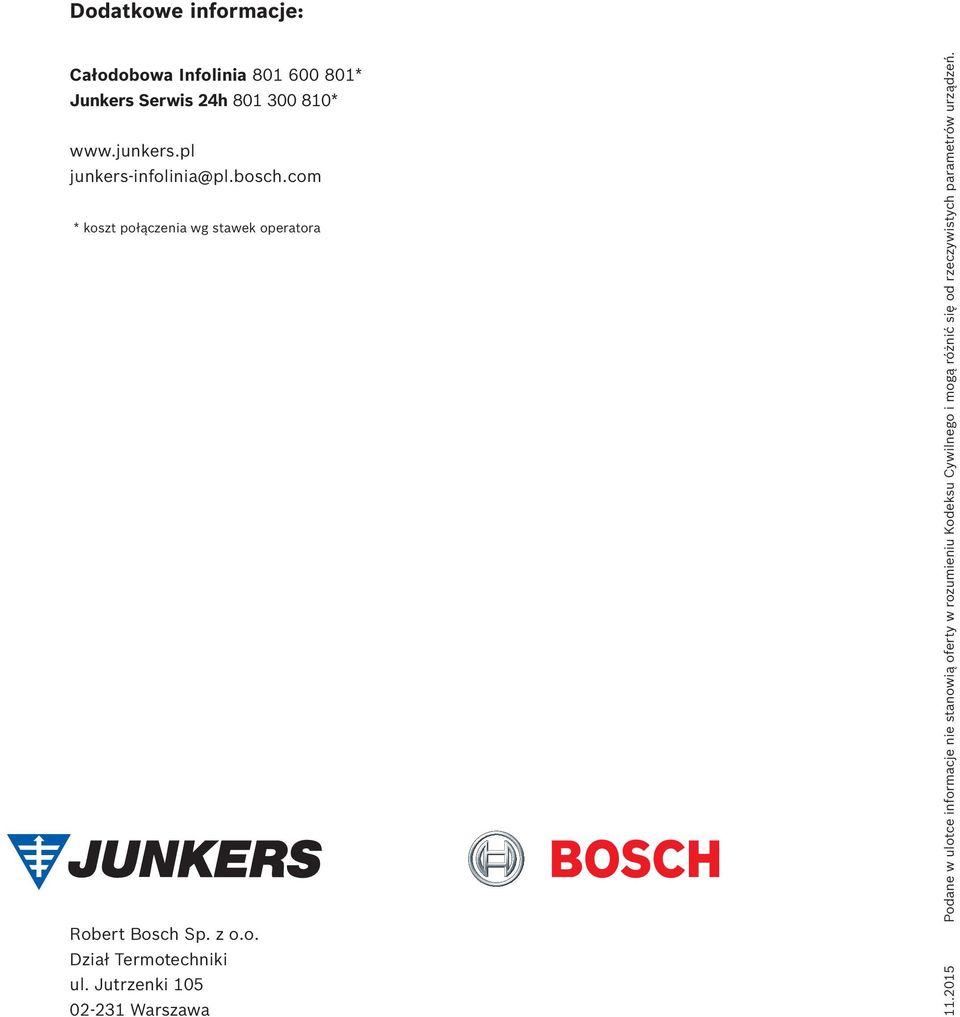z o.o. Dział Termotechniki ul. Jutrzenki 105 02-231 Warszawa 11.
