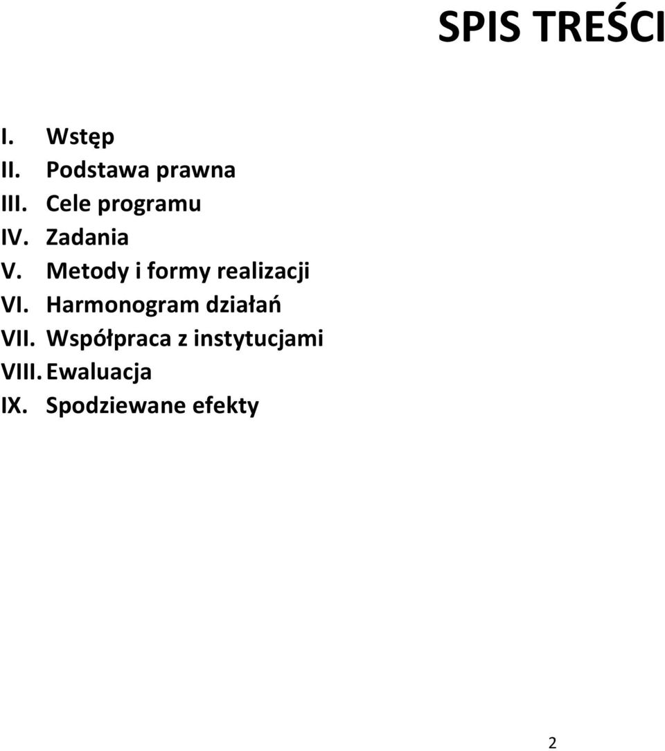 Metody i formy realizacji VI.