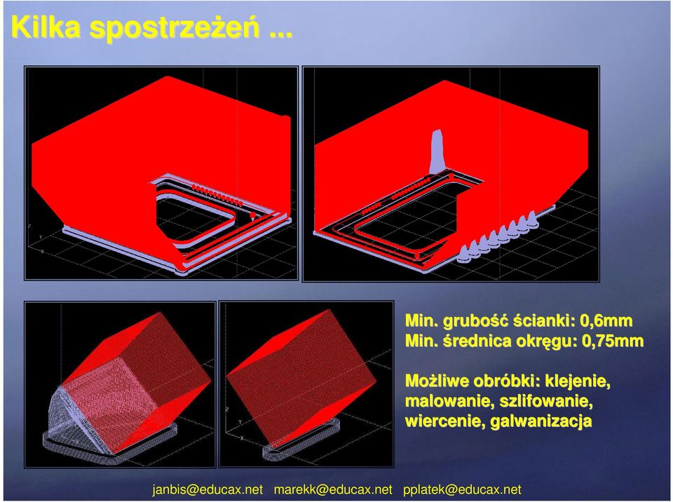 średnica okręgu: 0,75mm MoŜliwe