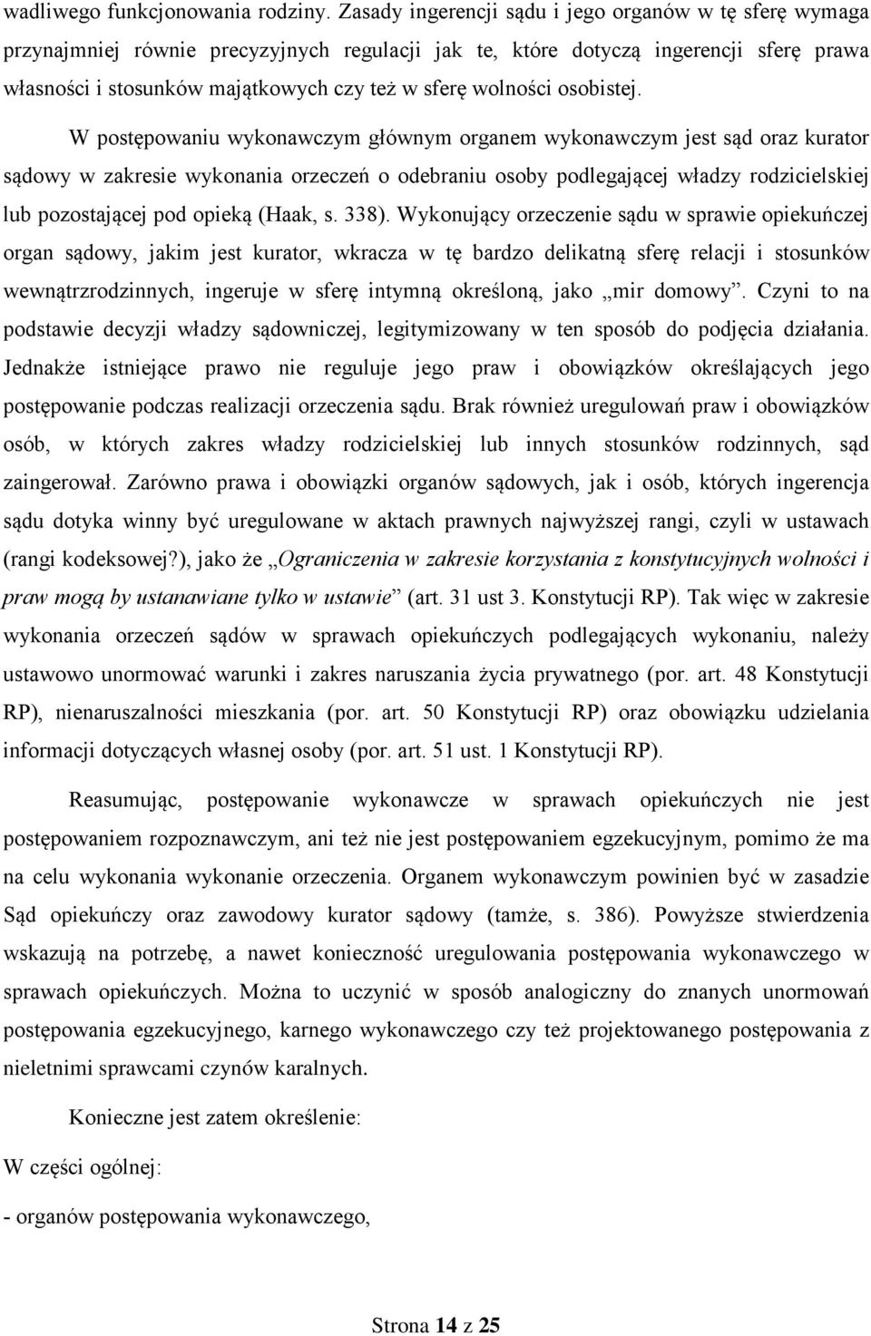 wolności osobistej.