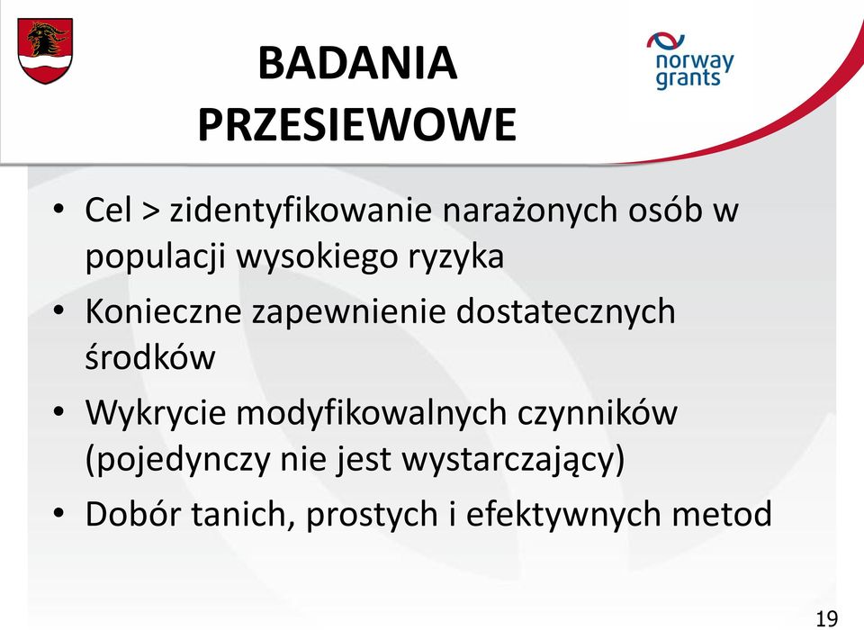 dostatecznych środków Wykrycie modyfikowalnych czynników