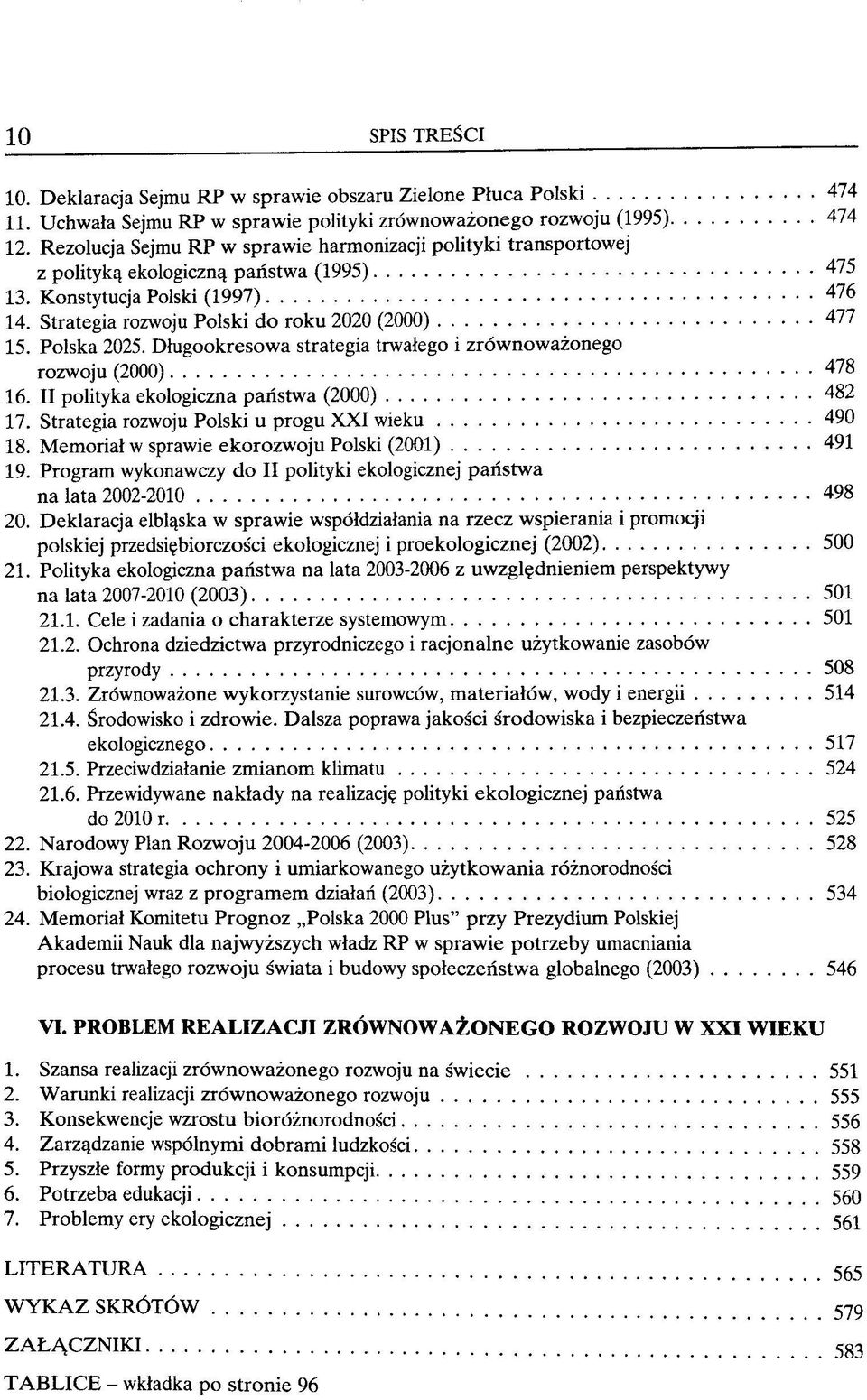Polska 2025. Dlugookresowa strategia trwalego i zröwnowazonego rozwoju (2000) 478 16. II polityka ekologiczna paristwa (2000) 482 17. Strategia rozwoju Polski u progu XXI wieku 490 18.