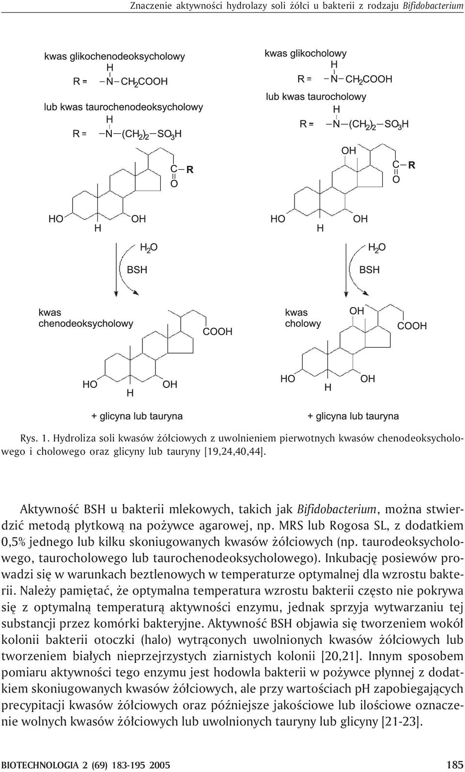 Aktywnoœæ BSH u bakterii mlekowych, takich jak Bifidobacterium, mo na stwierdziæ metod¹ p³ytkow¹ na po ywce agarowej, np.