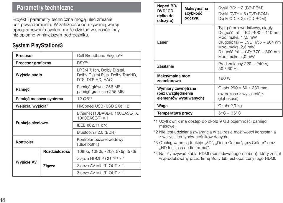System PlayStation 3 Procesor Cell Broadband Engine Procesor graficzny RSX LPCM 7.