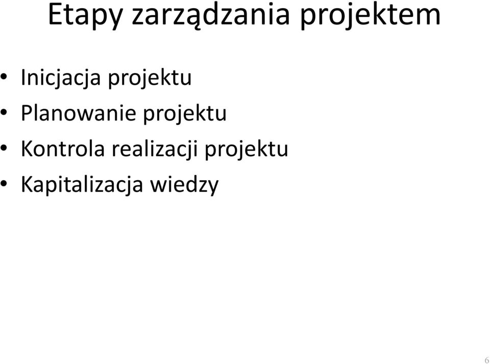 projektu Kontrola realizacji