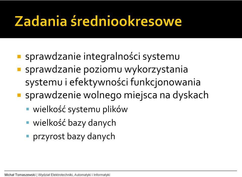 funkcjonowania sprawdzenie wolnego miejsca na