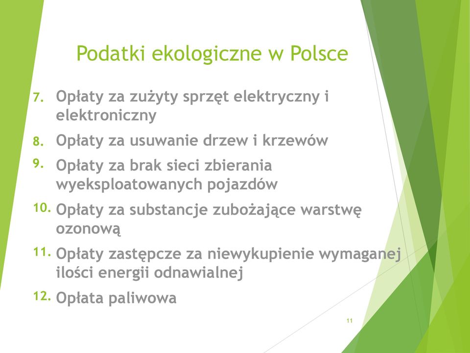 Opłaty za usuwanie drzew i krzewów 9.