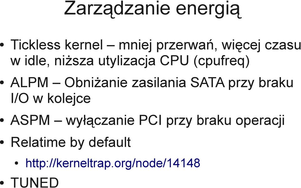 SATA przy braku I/O w kolejce ASPM wyłączanie PCI przy braku