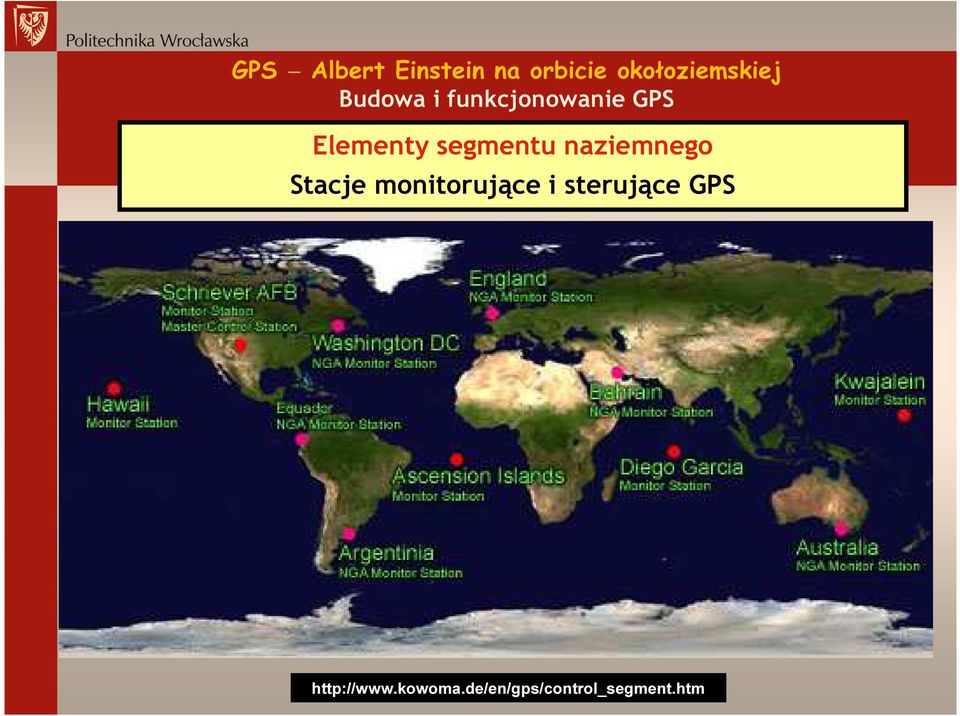 naziemnego Stacje monitorujące i sterujące GPS