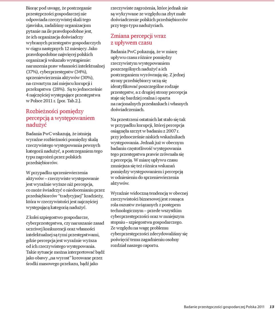 Jako prawdopodobne najwięcej polskich organizacji wskazało wystąpienie: naruszenia praw własności intelektualnej (37%), cyberprzestępstw (34%), sprzeniewierzenia aktywów (30%), na czwartym zaś