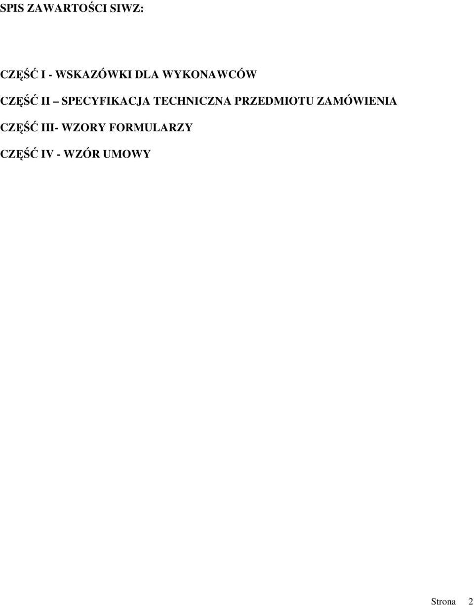 TECHNICZNA PRZEDMIOTU ZAMÓWIENIA CZĘŚĆ